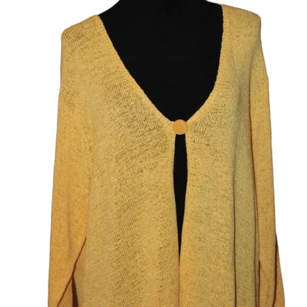 3X, c.l.o.t.h.e.s. Bright, One Button, Yellow, Sweater, Cardigan, NWT's